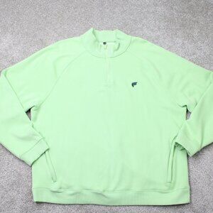 Fabletics Sweatshirt Mens 2XL XXL Green Go To 1/4 Zip Athletic Fleece Pullover